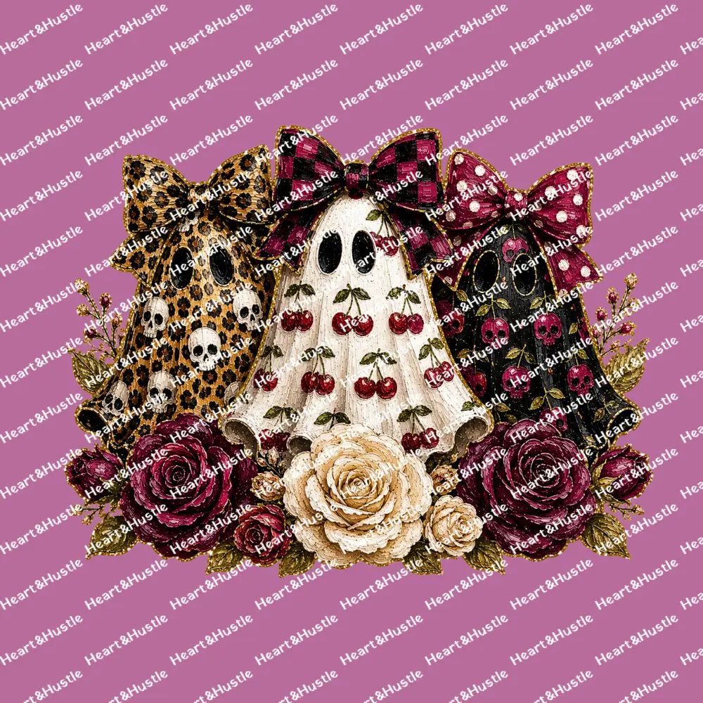 3 Ghost Skull Cherry Rose