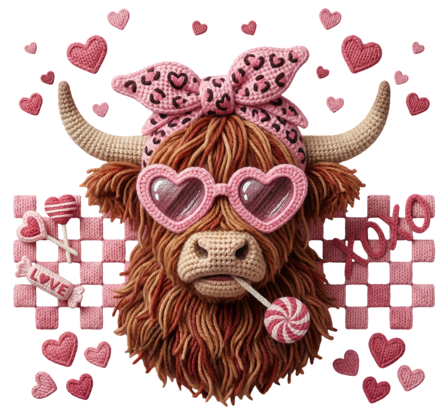 Valentine Faux Highland Cow