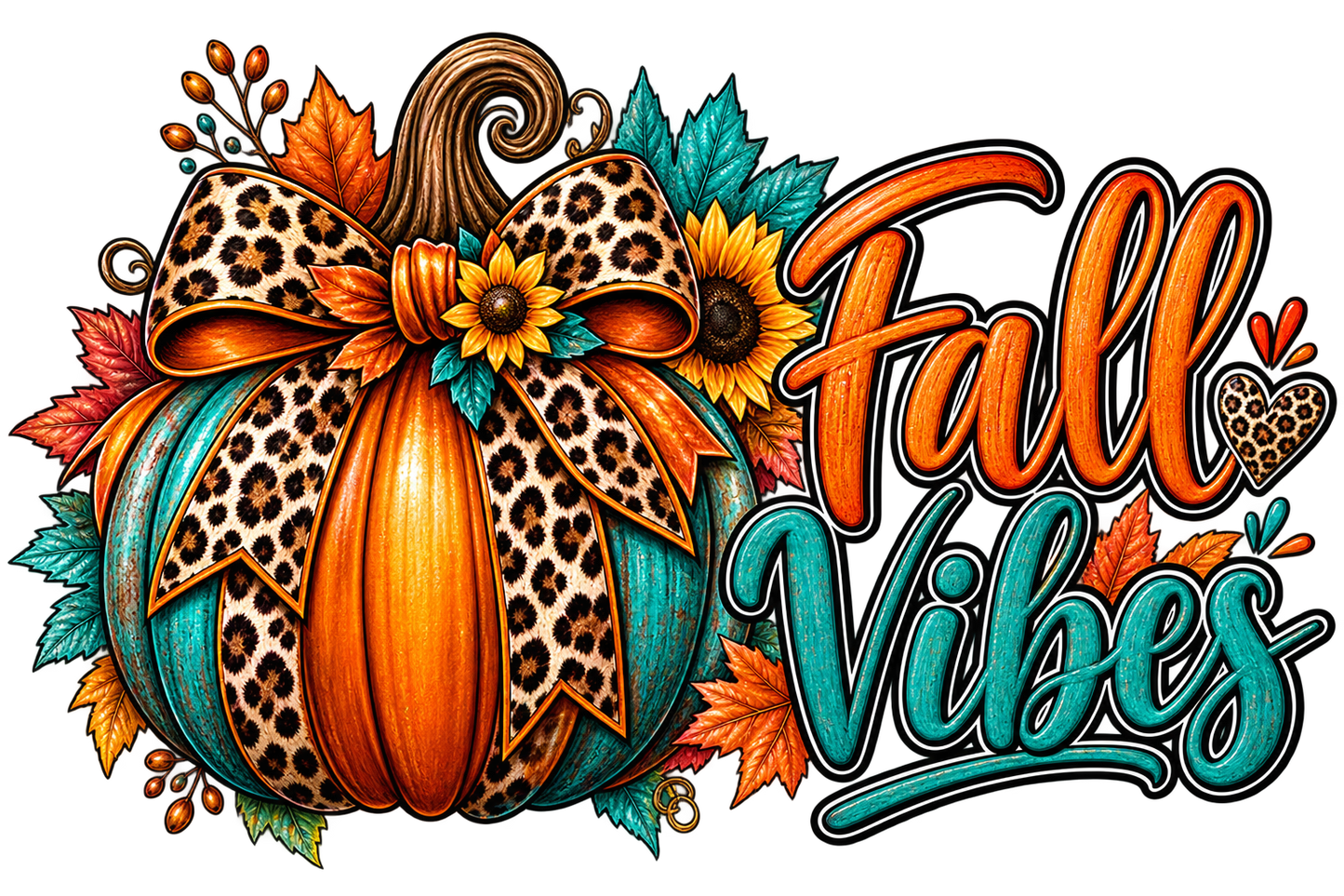 Fall Vibes Sunflower Leopard