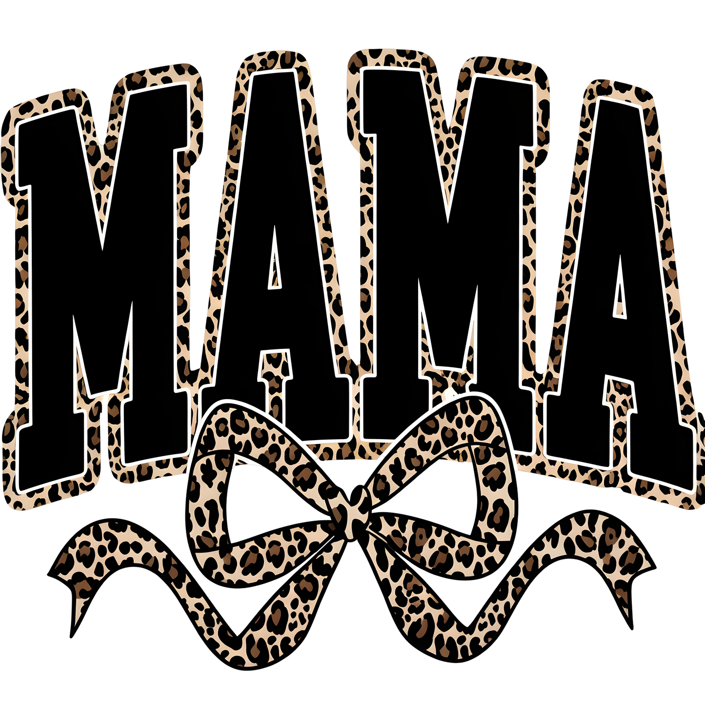 Mama Black Leopard Retro with Bow