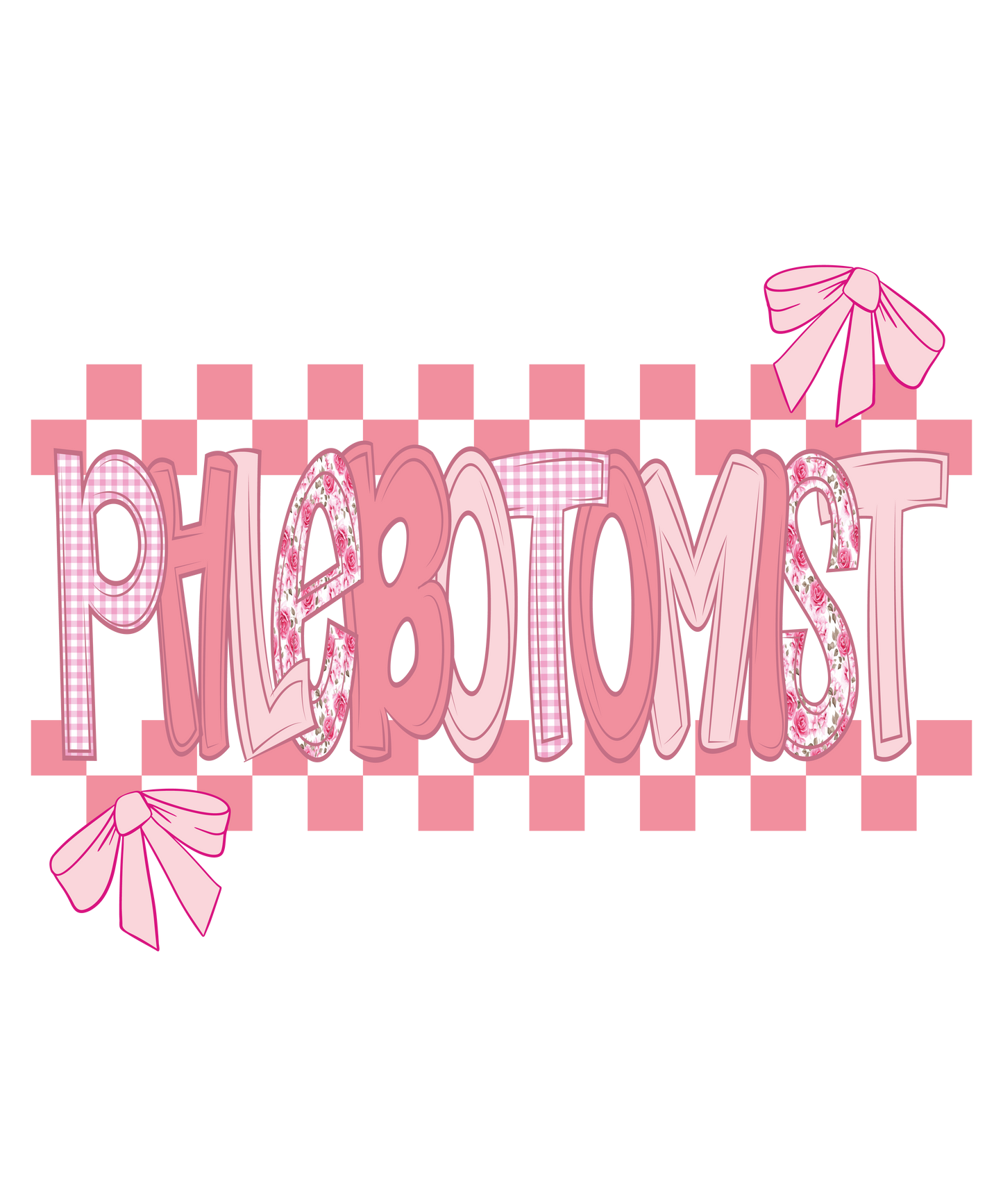 Phlebotomist Pink Checkered