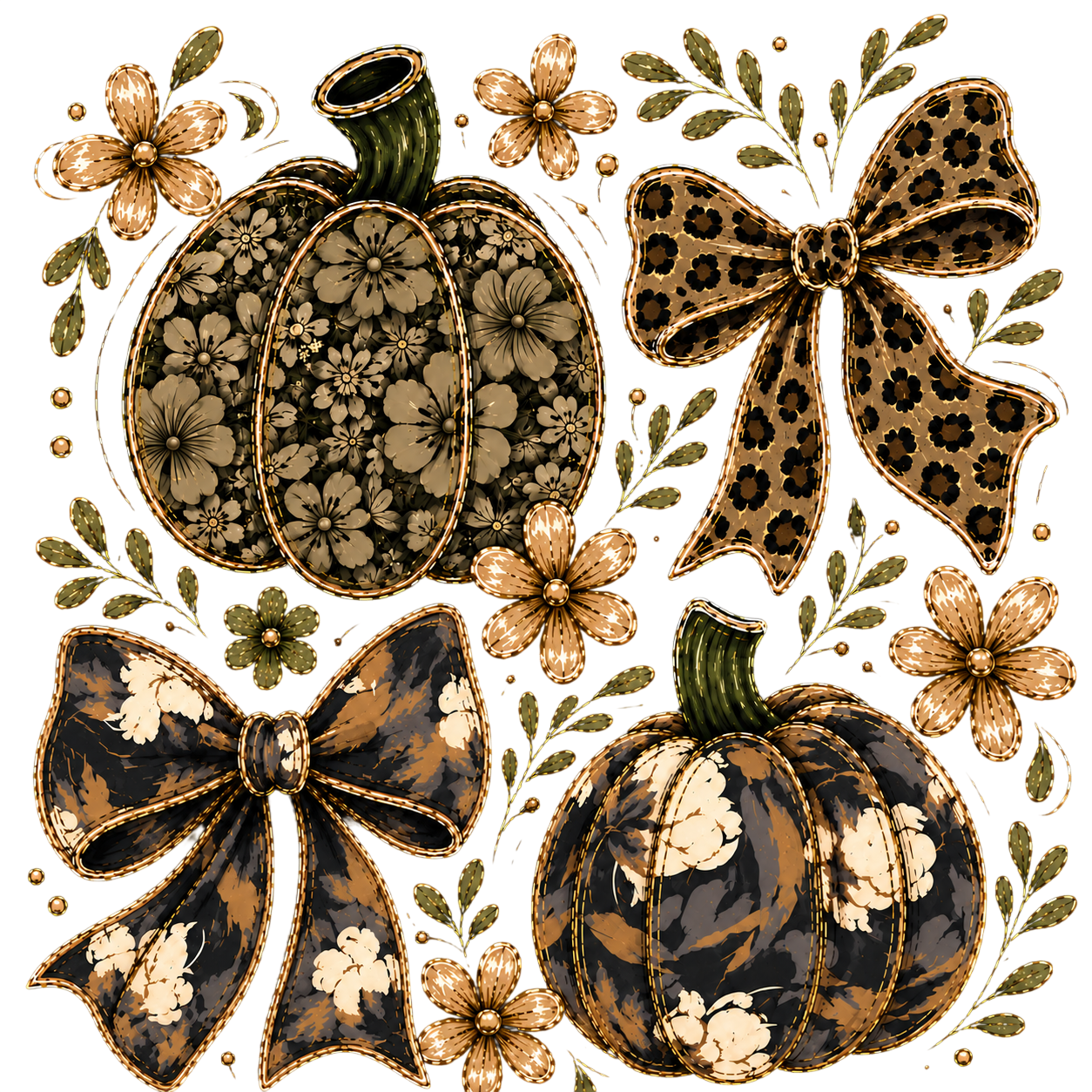 Preppy Camo Fall Pumpkin