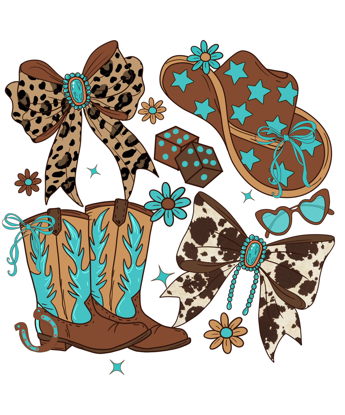 Western Coquette Bow And Dice
