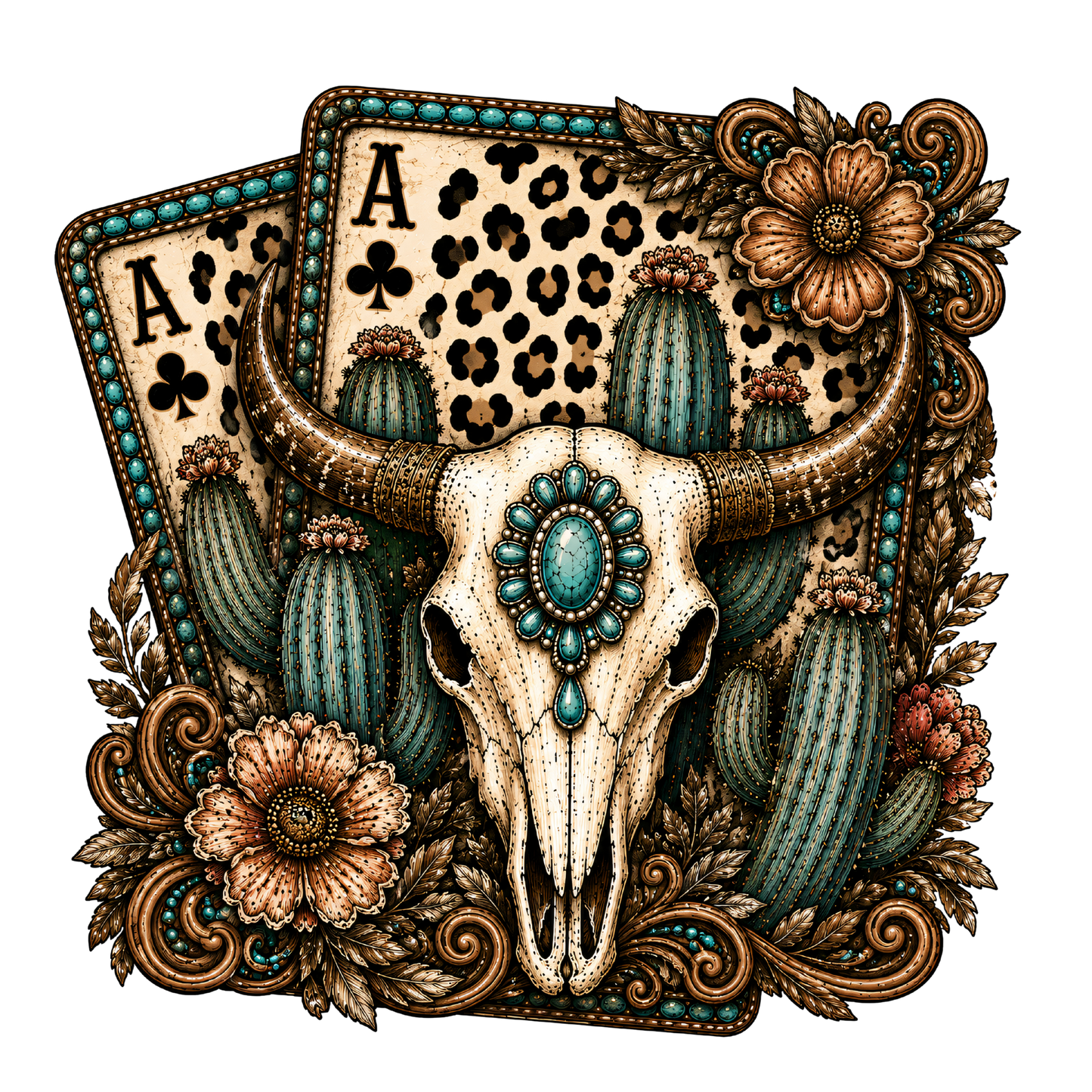 Western Longhorn Ace of Clubs 1