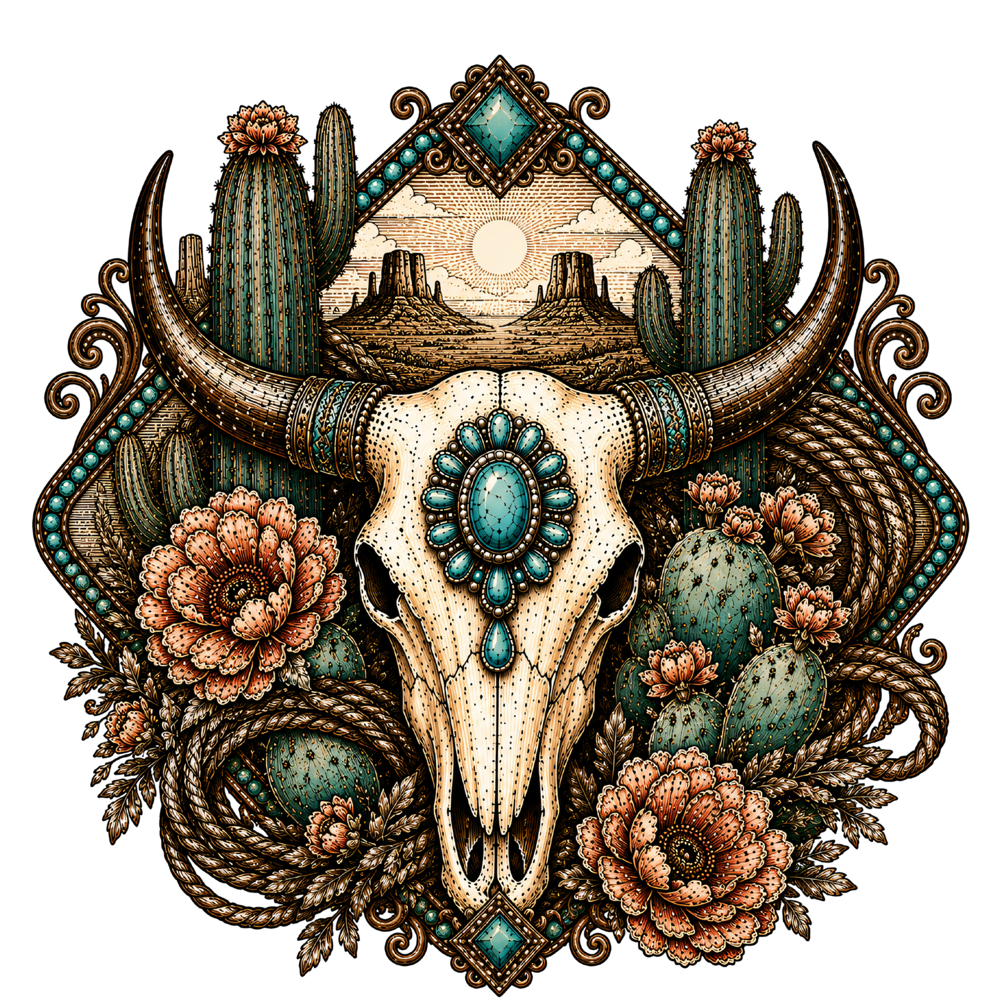 Western Longhorn Ace of Clubs 2