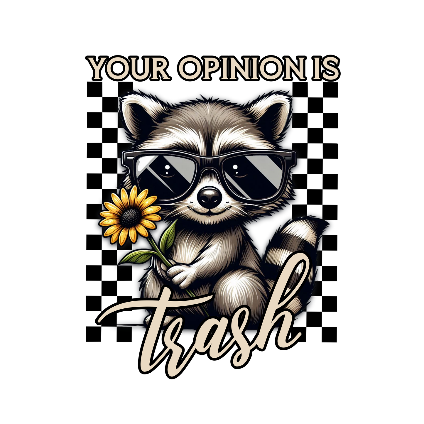 Your Opinion is Trash Baby Raccoon Black