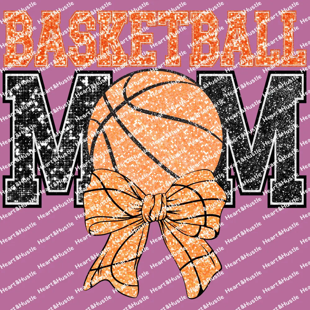Basketball Mom With Ball And Bow