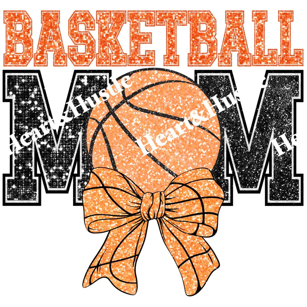 Basketball Mom With Ball And Bow
