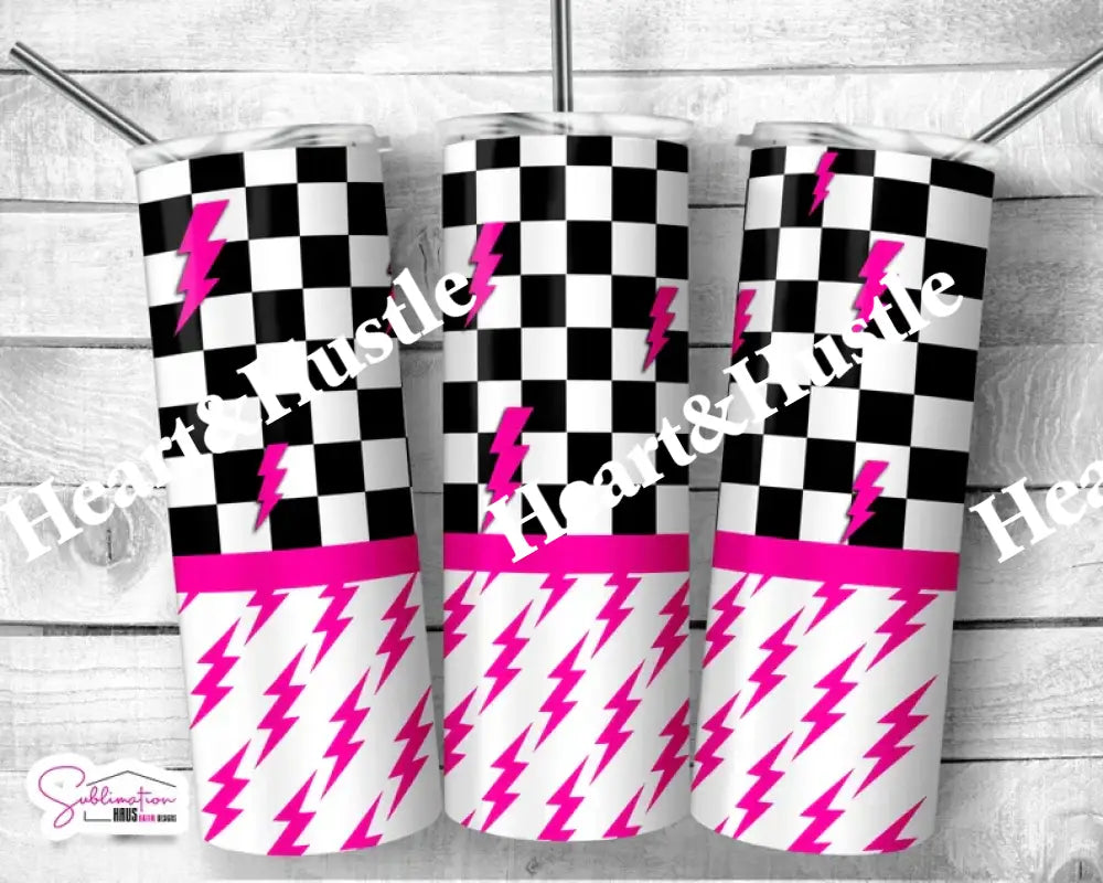 Checked Hot pink