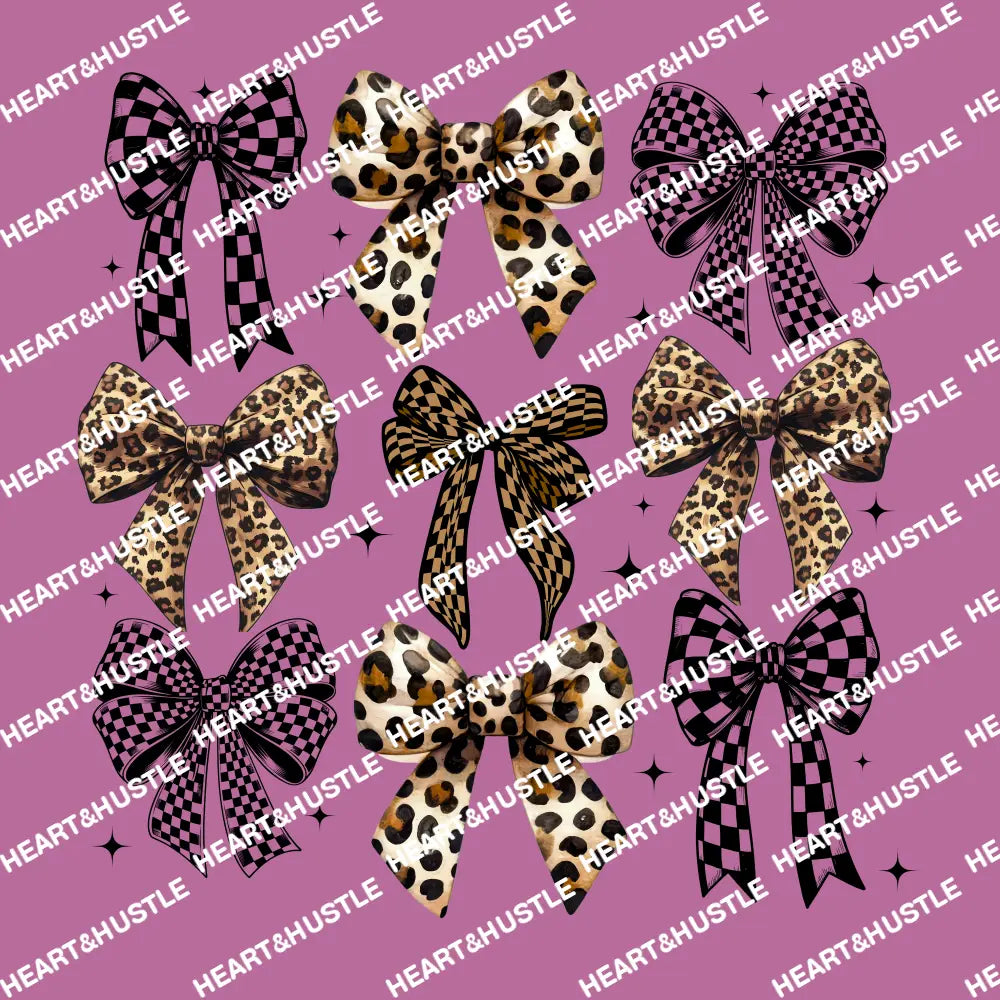 Checkered and Leopard Bow