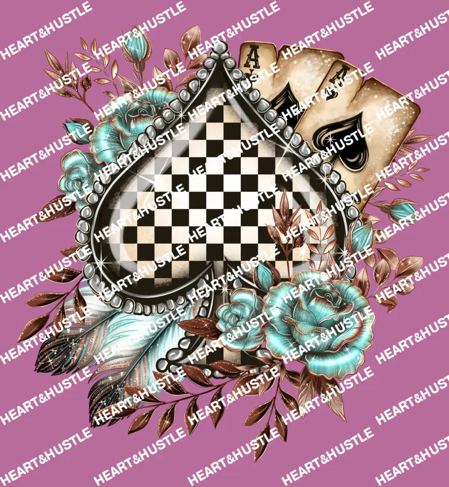 Checkered Spade with two Aces