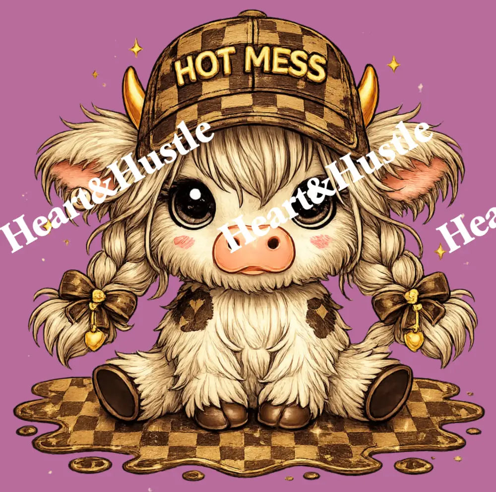 Designer Hot Mess Checkered Cow