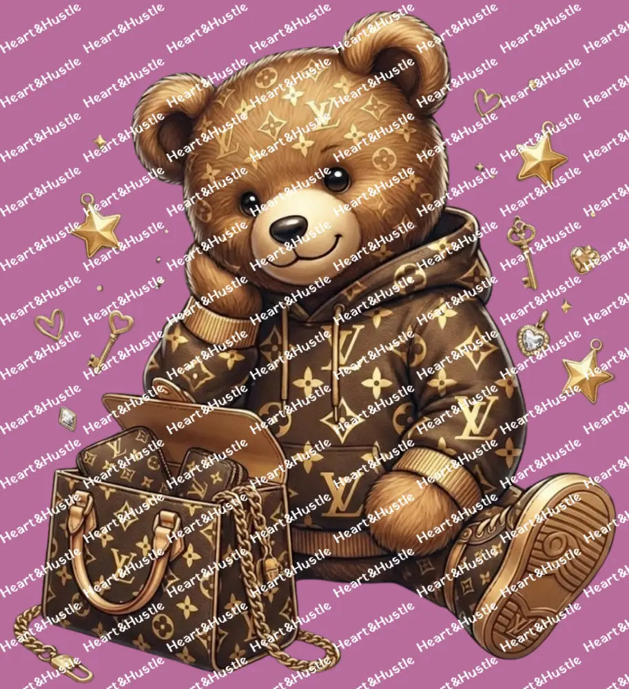 Designer LV Teddy Bear and Bag