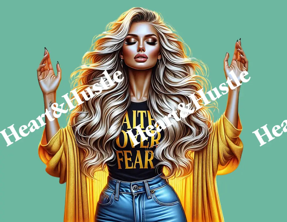 Faith Over Fear Prayer Girl