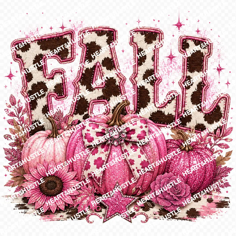 Fall Vibes Pink Cowhide