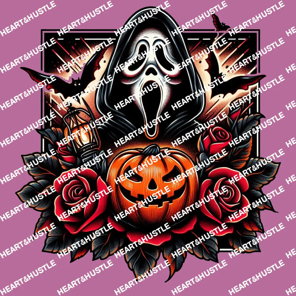 Ghost Face With Pumpkins