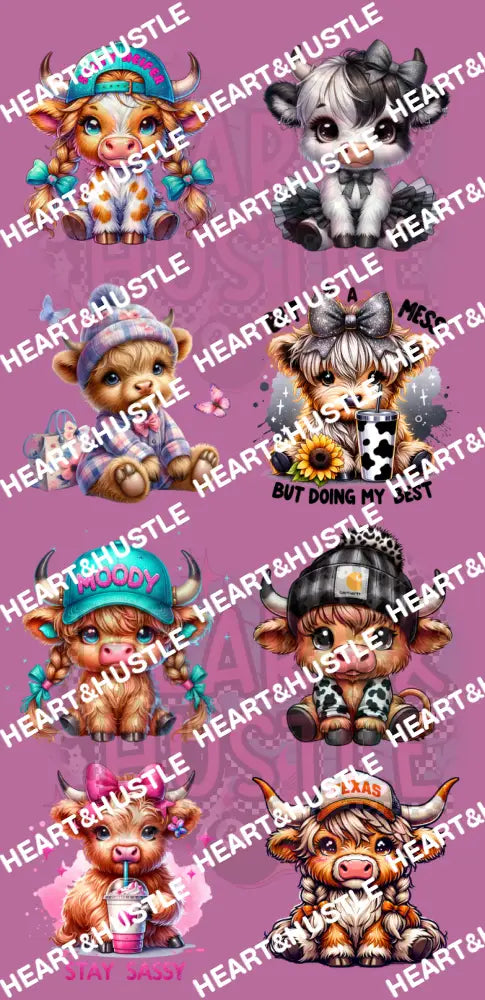 Highland Cow Gang Sheet