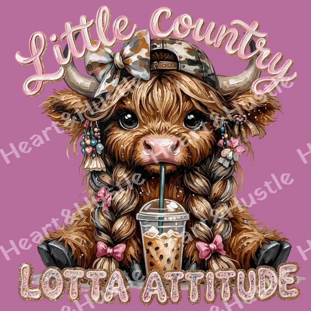 Highland Cow Little Country Lotta Attitude Camo Hat