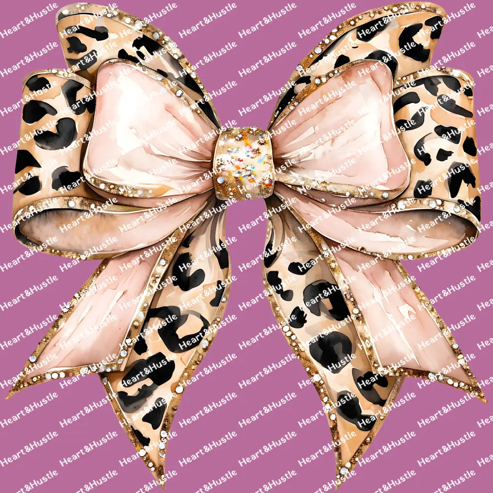 Leopard bow With Glitter