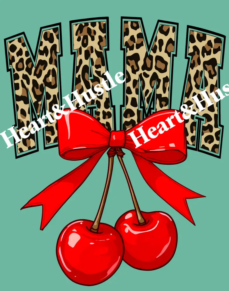 Mama Cheetah With Bow And Cherries