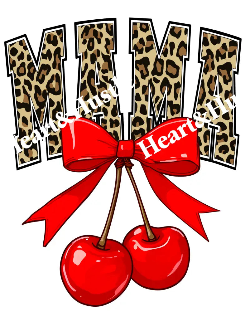 Mama Cheetah With Bow And Cherries