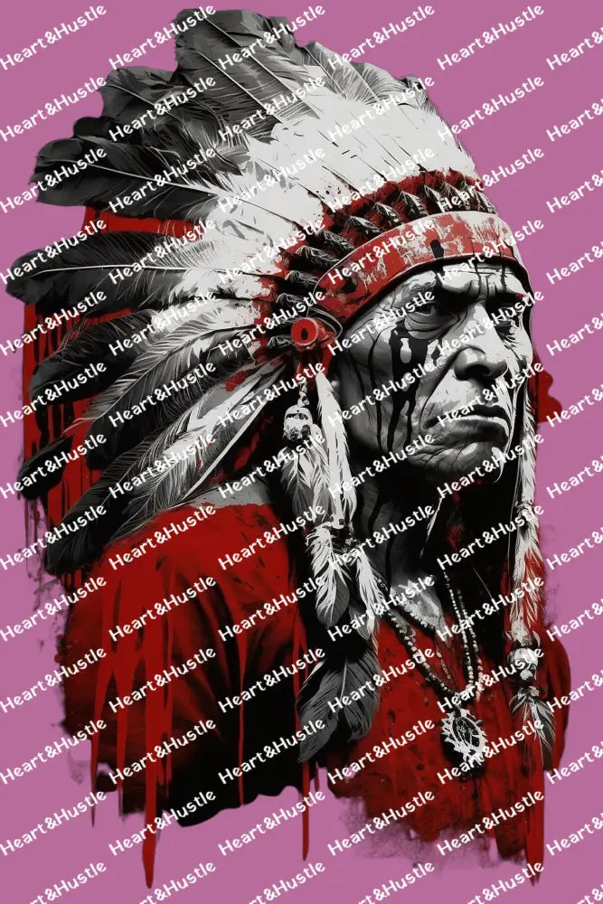 Native American Warrior Red