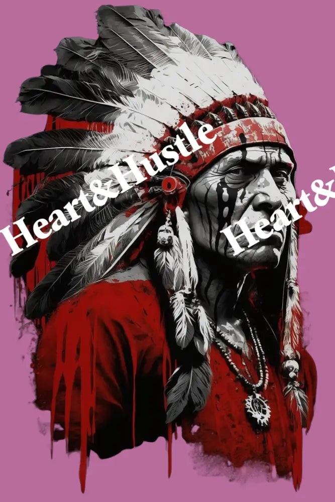 Native American Warrior Red
