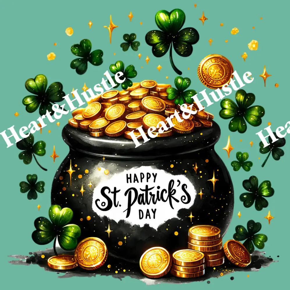 St Patricks Day Pot Of Gold Black