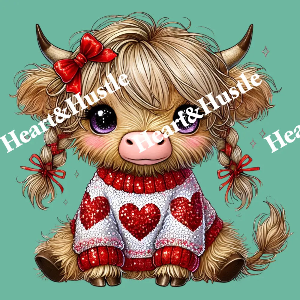 Valentines Day Heart Highland Cow