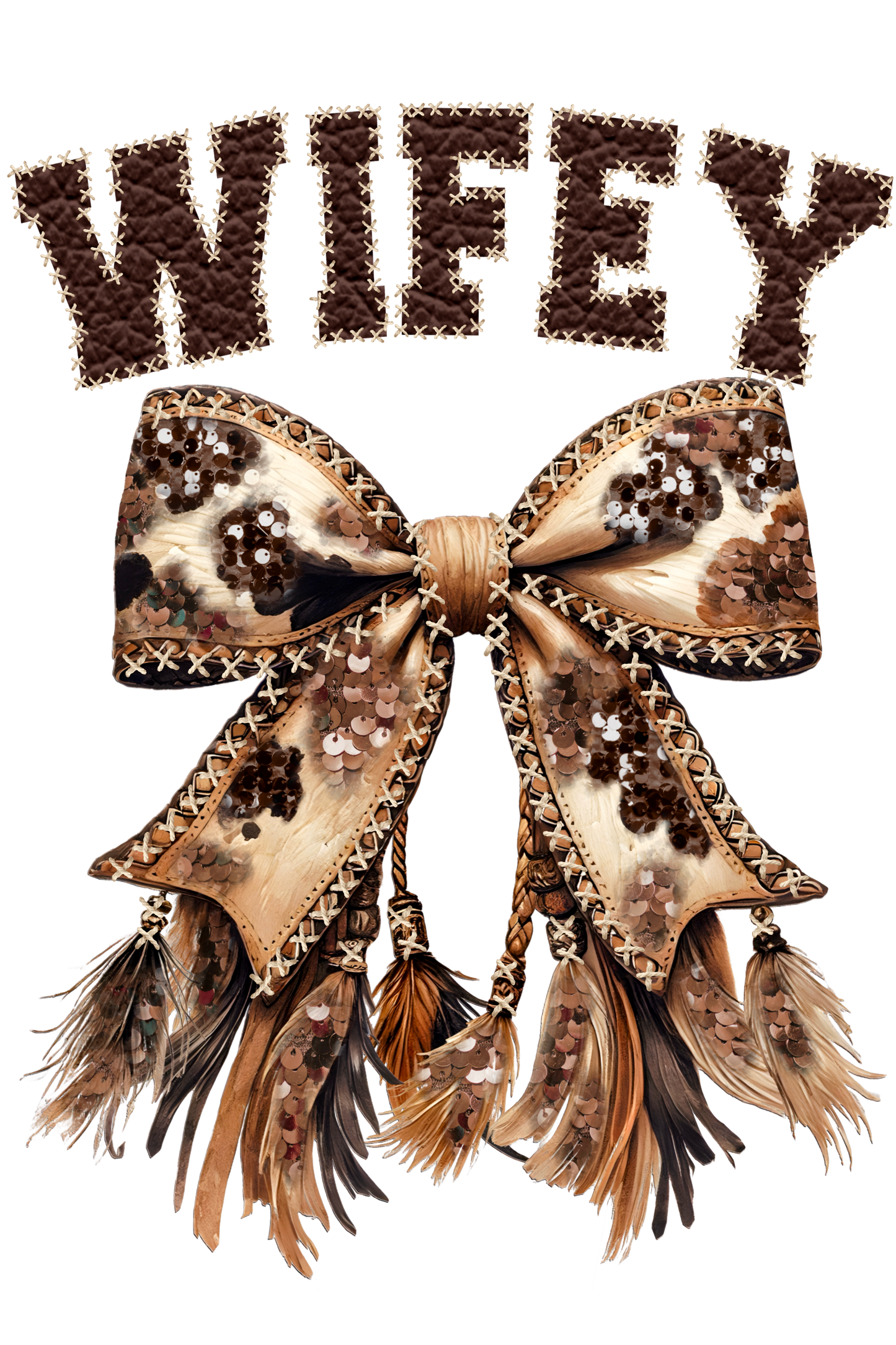 Wifey Cowhide Bow
