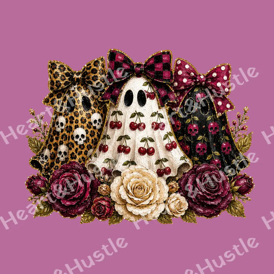 3 Ghost Skull Cherry Rose