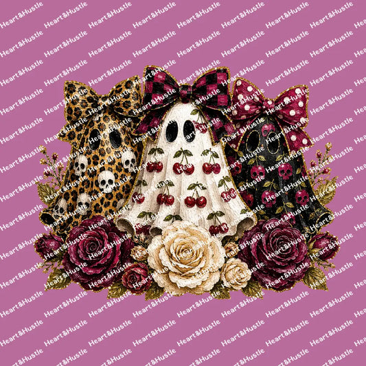 3 Ghost Skull Cherry Rose