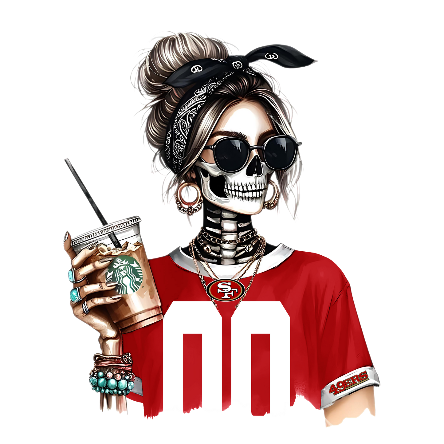 49ers skelly ice coffee girl