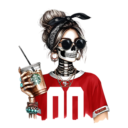 49ers skelly ice coffee girl