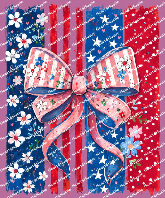 4th Of July Curtain Bow