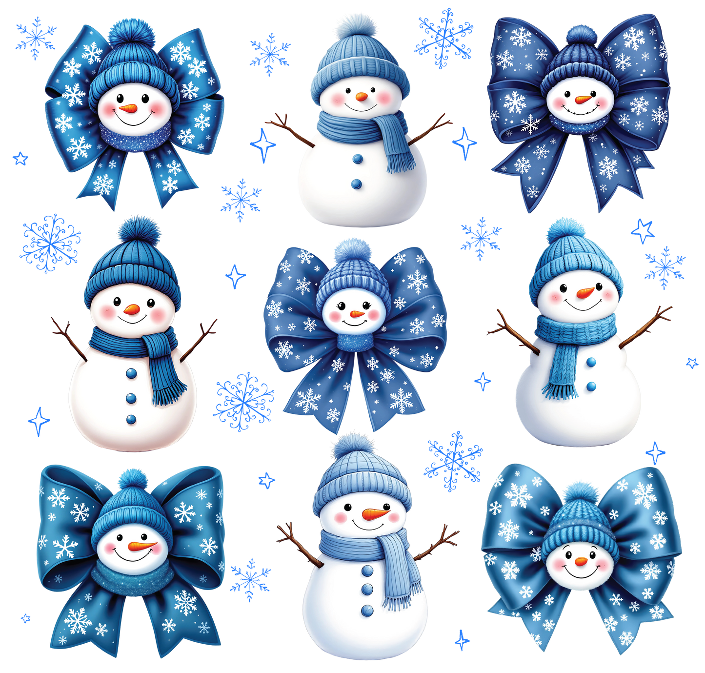 Snowman and bows