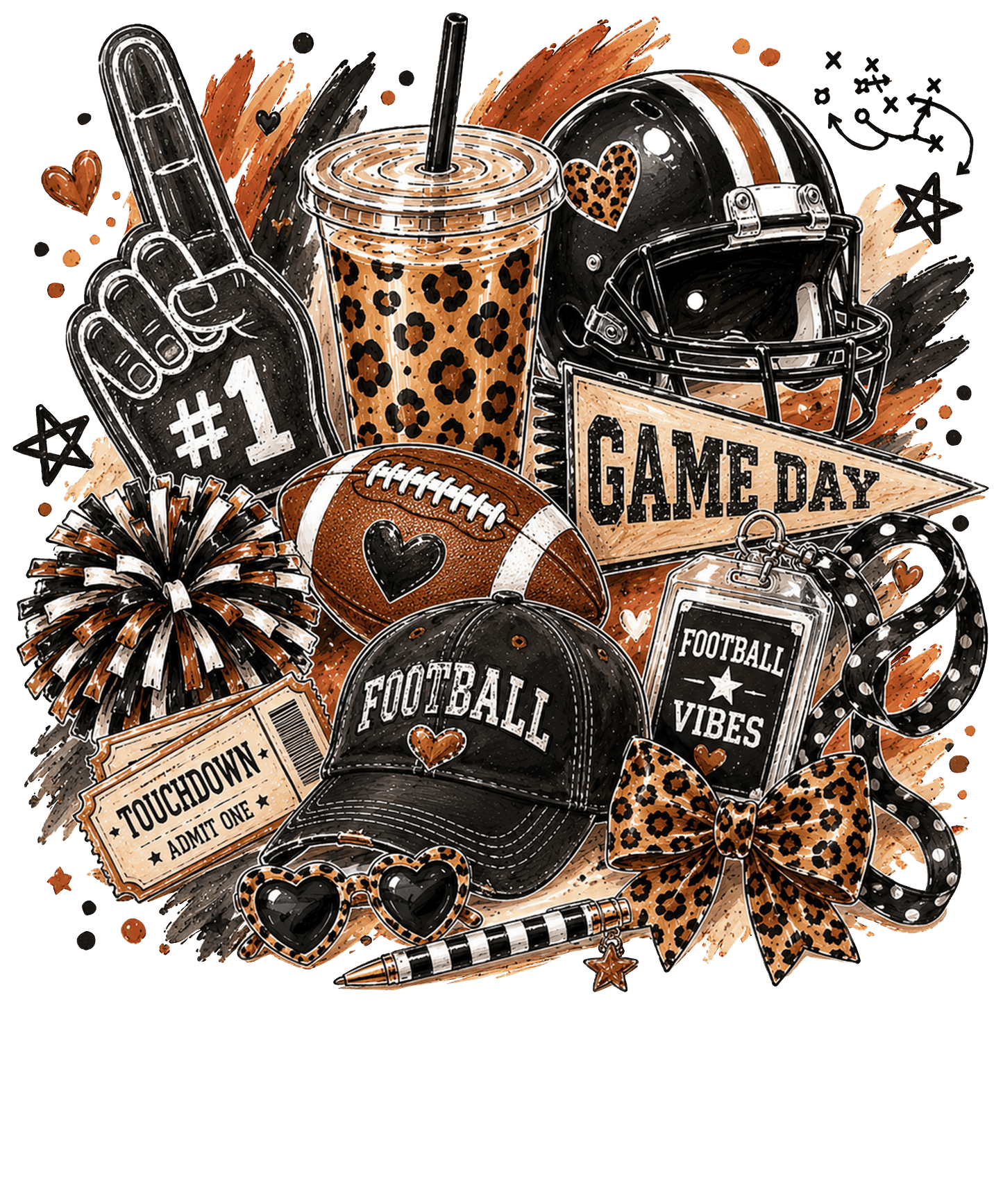 Brushstroke Gameday Football