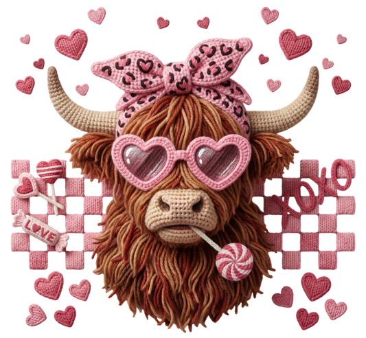 Valentine Faux Highland Cow