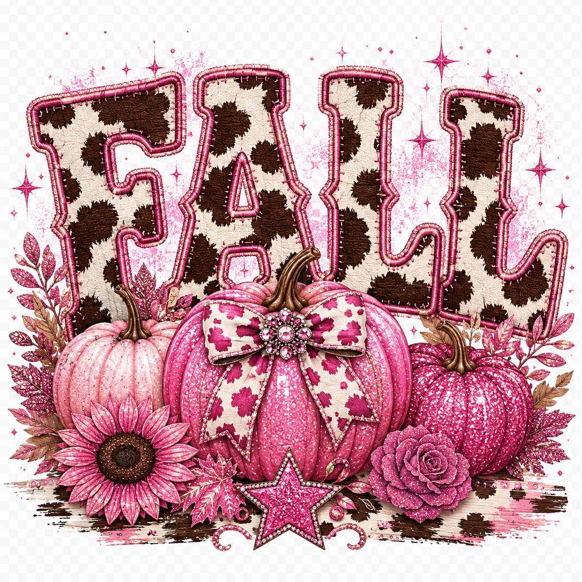 Fall Vibes Pink Cowhide