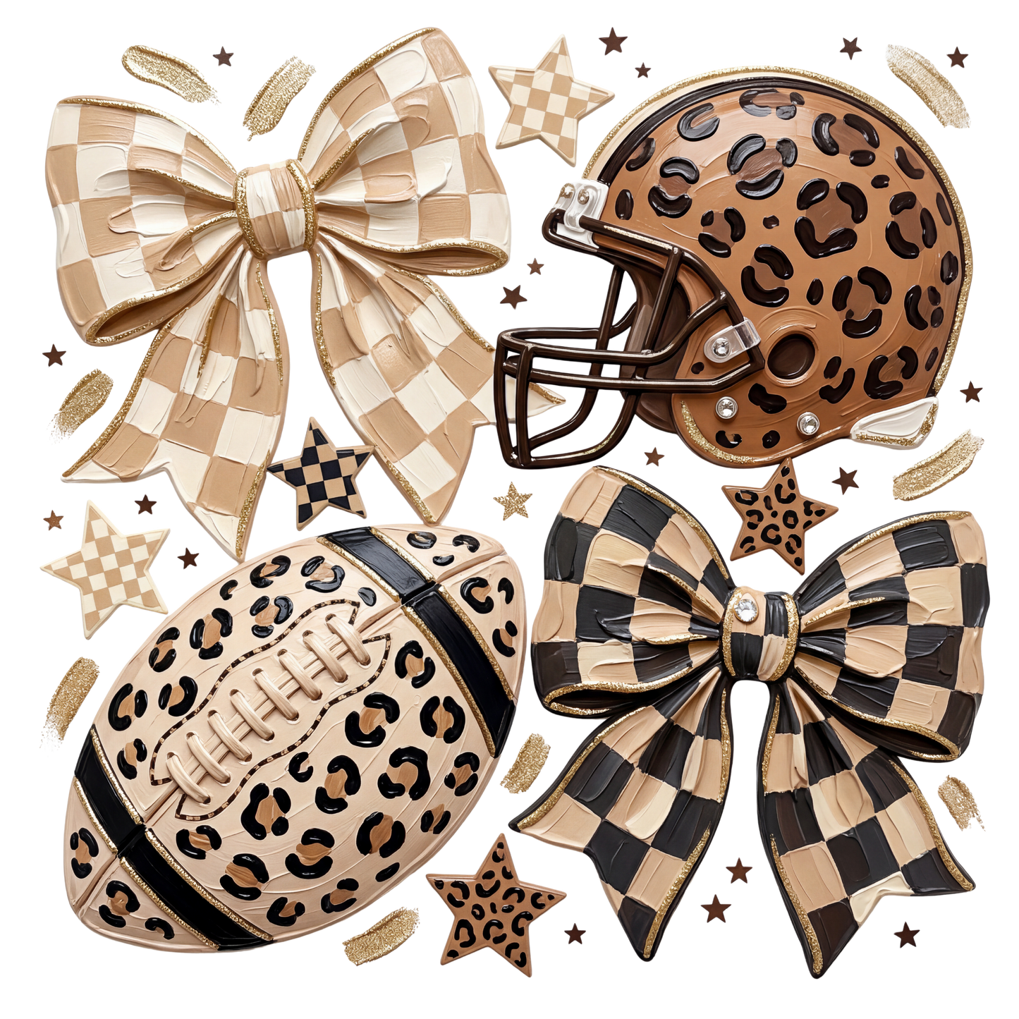 Gameday Leopard Checkered Football