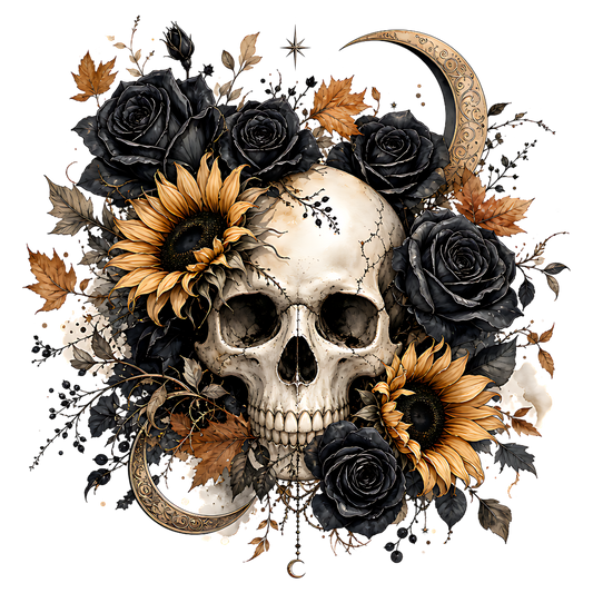 Gothic Floral Skull