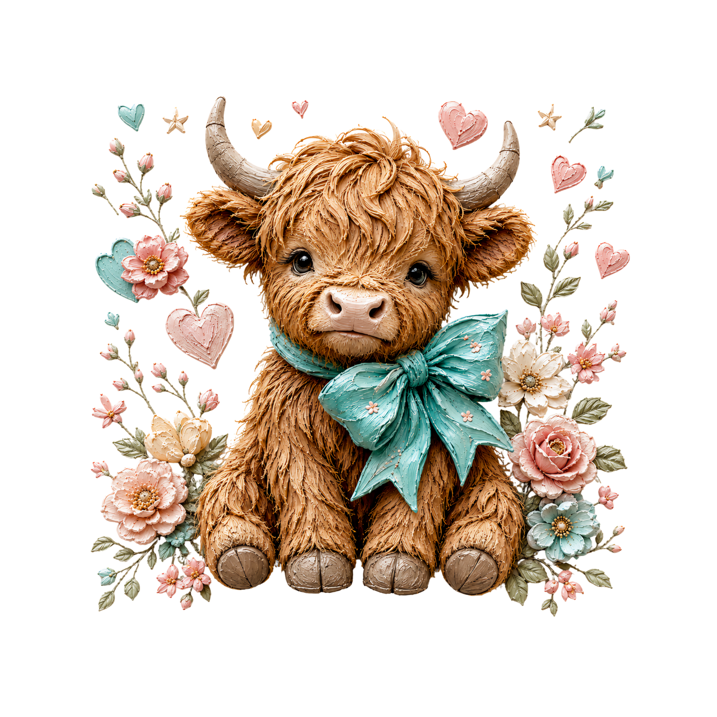 Highland Cow Turquoise 1