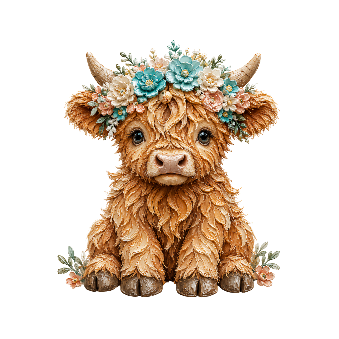 Highland Cow Turquoise 2