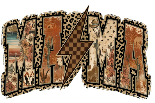 Mama Western Leopaed Lightning Bolt