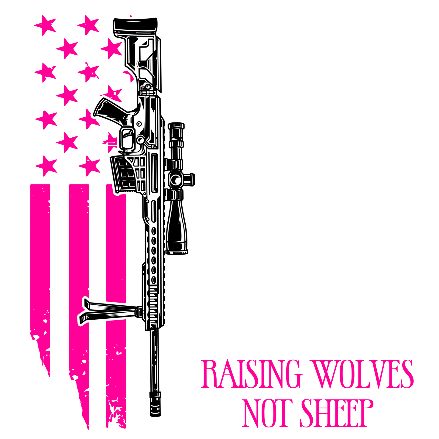 Messy Bun and Loaded Guns Pink/White