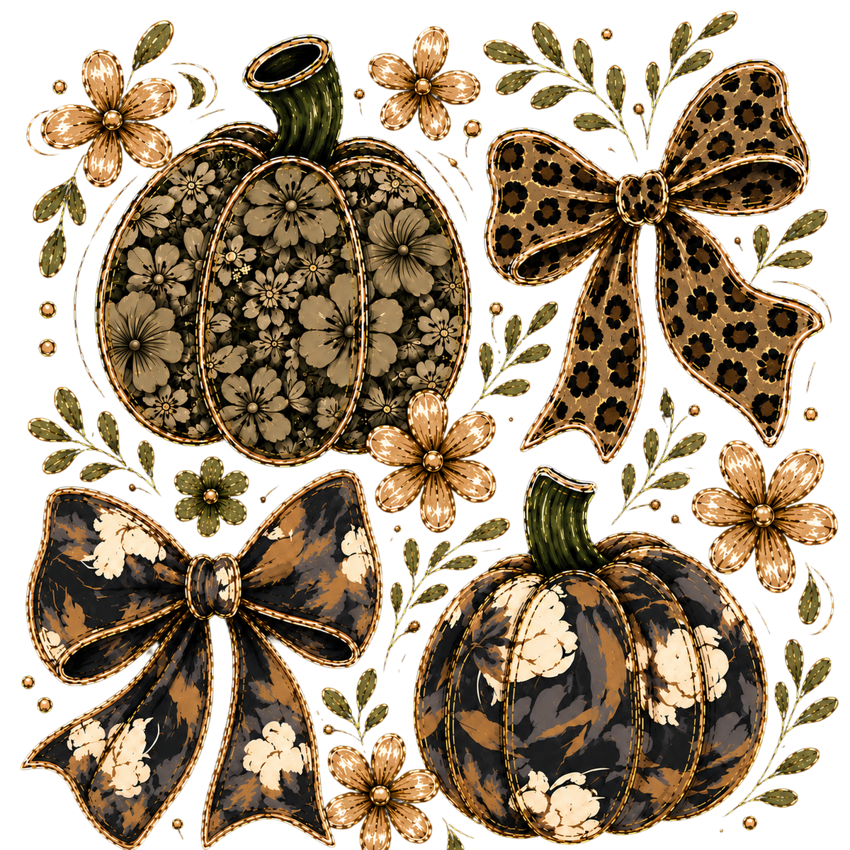 Preppy Camo Fall Pumpkin