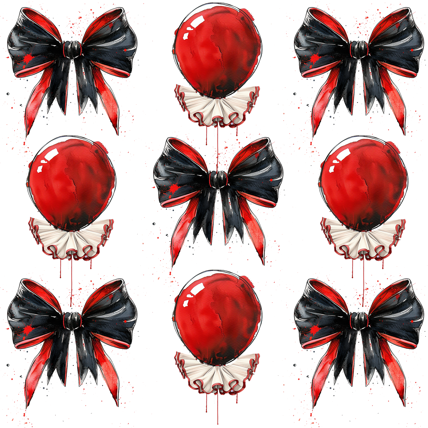 Red Balloon and Black Bows