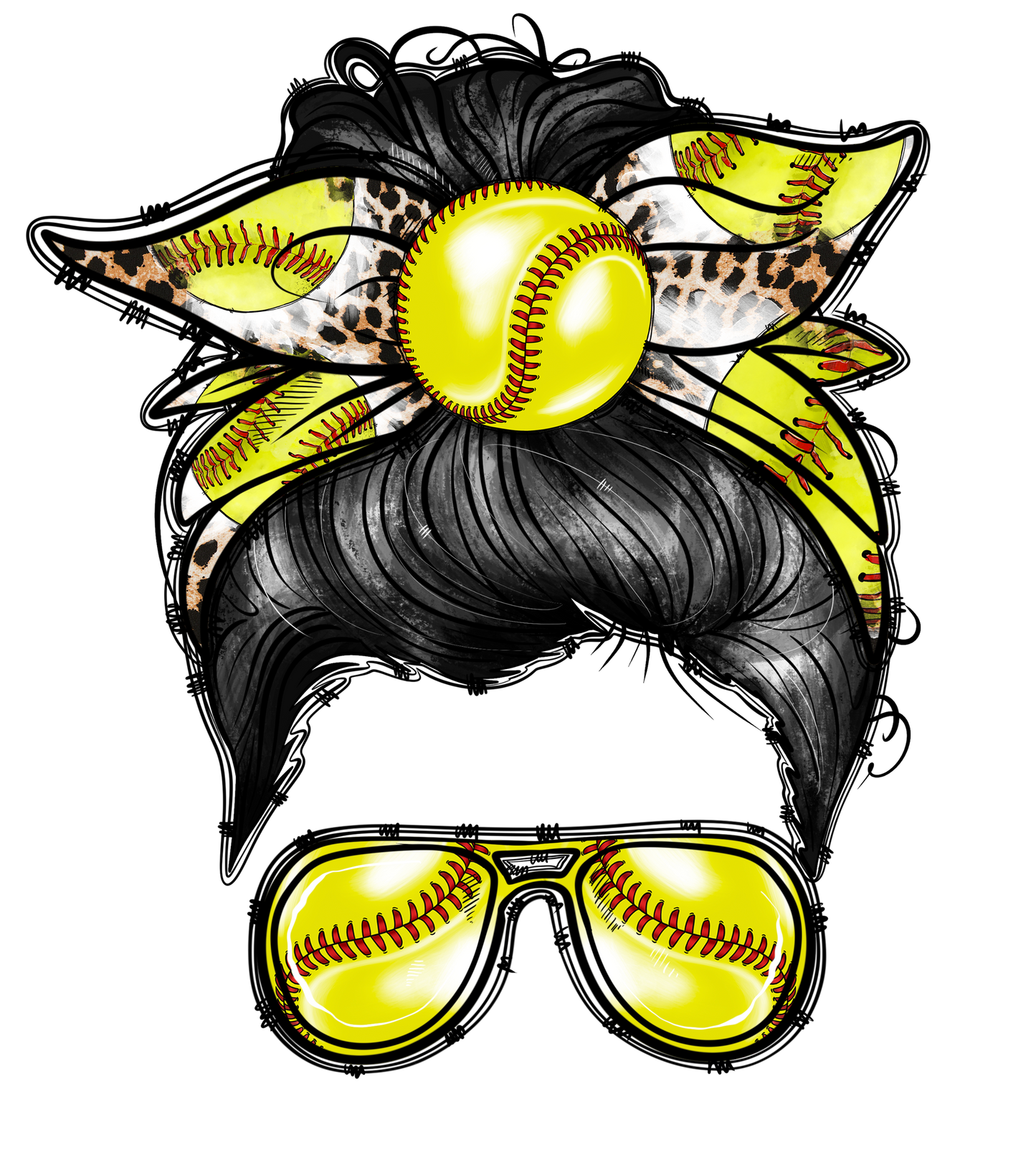 Messy Bun Softball