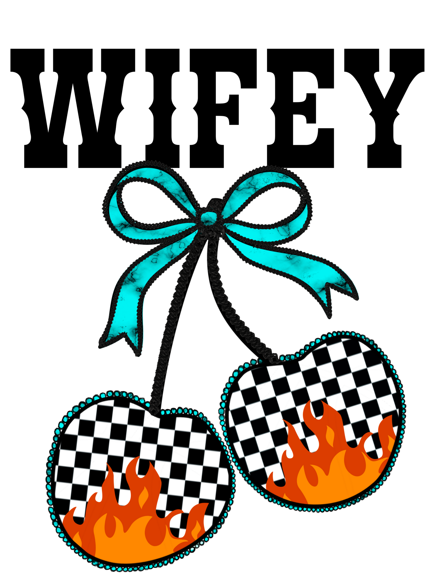 Wifey Checkered Flame Cherries