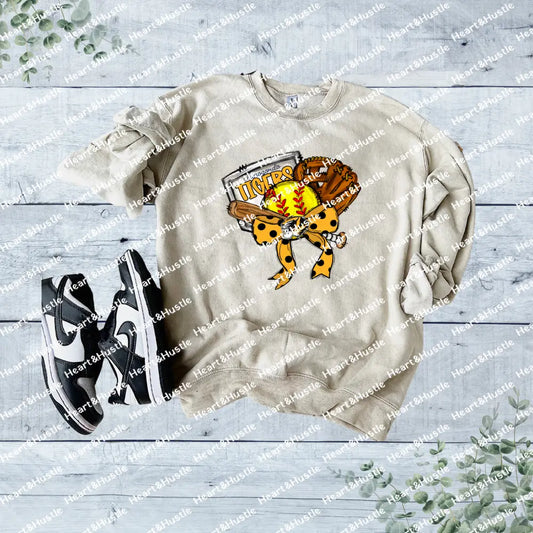 Alamogordo Softball bow and glove